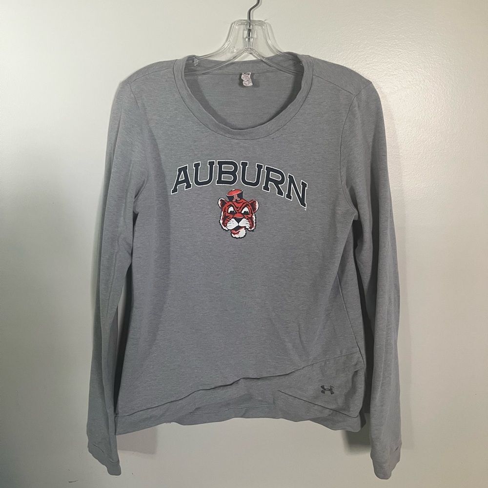 Under Armour Gray Auburn Long Sleeve Sweatshirt with Tiger Logo